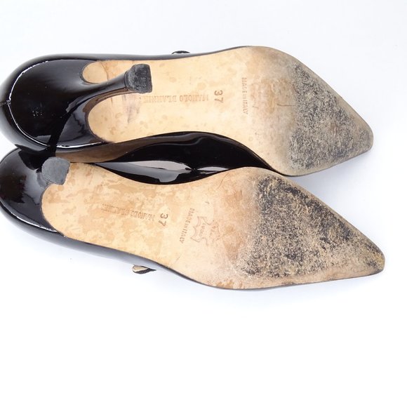 SOLD💥Manolo Blahnik Black Patent Pointed Toe Pump - Picture 8 of 10